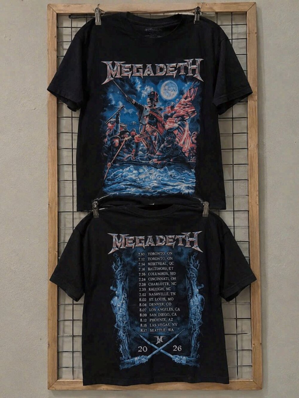 Vintage Megadeth Tour Band Merch Black T-Shirt